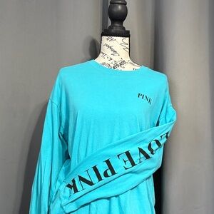 PINK Victoria's Secret Turquoise Long Sleeve Jersey